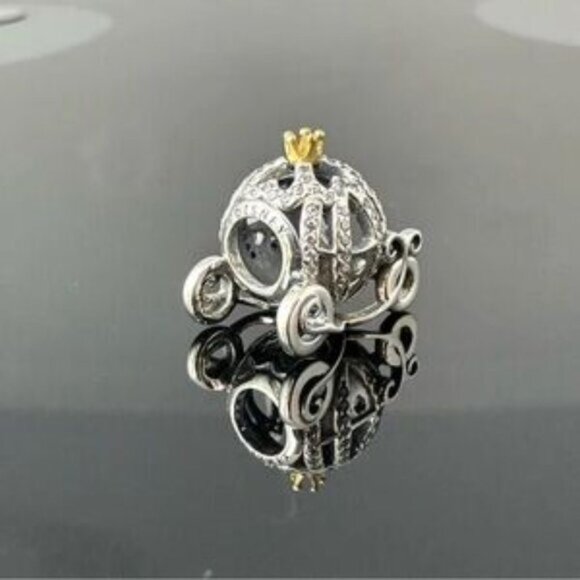 Pandora Disney Cinderella Pumpkin Carriage 925 Ale with CZ Charm - Picture 5 of 5